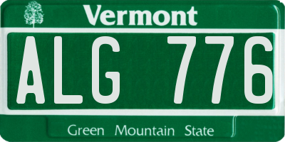 VT license plate ALG776