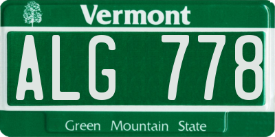 VT license plate ALG778