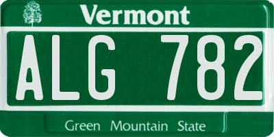 VT license plate ALG782