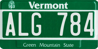 VT license plate ALG784