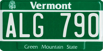 VT license plate ALG790