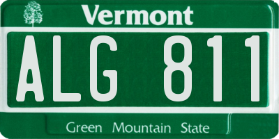 VT license plate ALG811