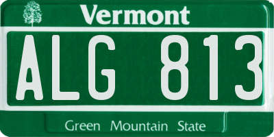 VT license plate ALG813