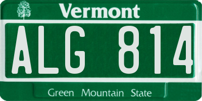 VT license plate ALG814