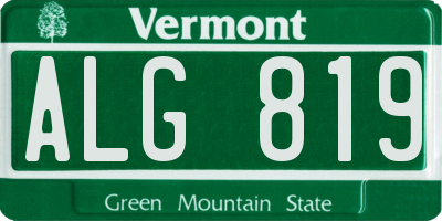 VT license plate ALG819