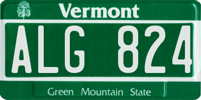VT license plate ALG824