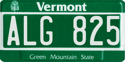 VT license plate ALG825
