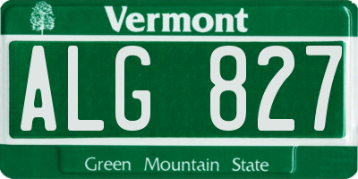 VT license plate ALG827