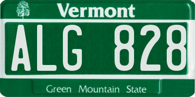 VT license plate ALG828