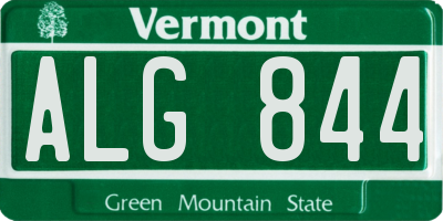 VT license plate ALG844