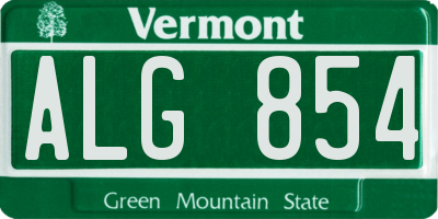 VT license plate ALG854