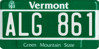 VT license plate ALG861
