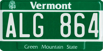 VT license plate ALG864
