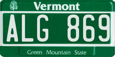 VT license plate ALG869