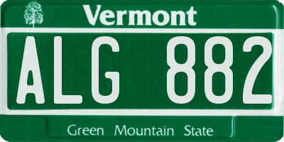 VT license plate ALG882