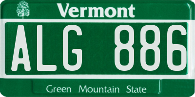 VT license plate ALG886