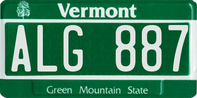 VT license plate ALG887