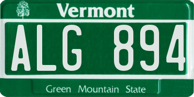 VT license plate ALG894
