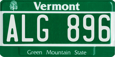 VT license plate ALG896