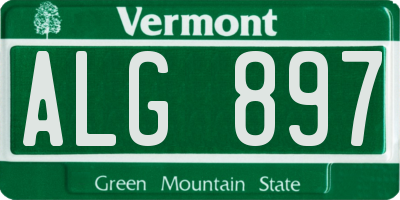 VT license plate ALG897