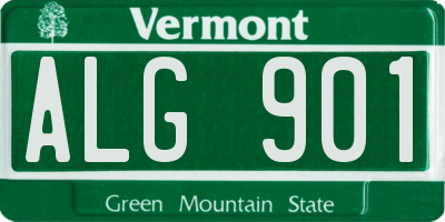 VT license plate ALG901