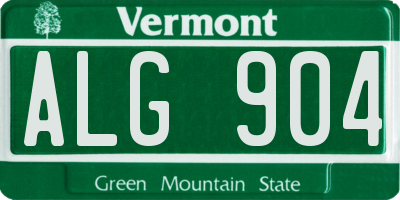 VT license plate ALG904