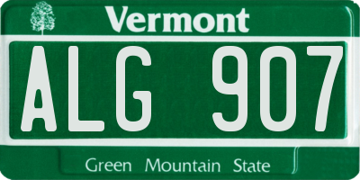VT license plate ALG907