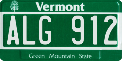 VT license plate ALG912