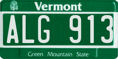 VT license plate ALG913