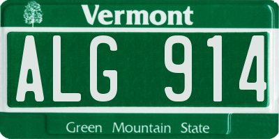 VT license plate ALG914