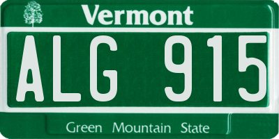 VT license plate ALG915