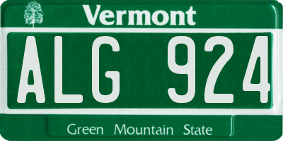 VT license plate ALG924