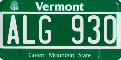 VT license plate ALG930