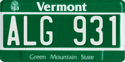 VT license plate ALG931