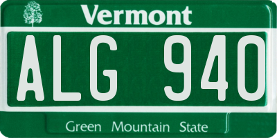 VT license plate ALG940