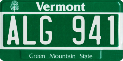 VT license plate ALG941