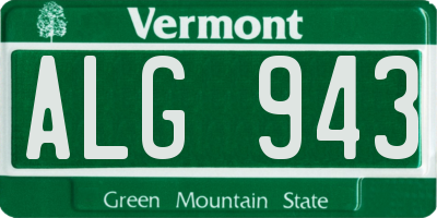 VT license plate ALG943