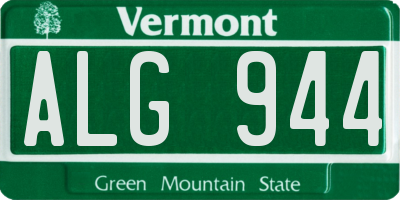 VT license plate ALG944