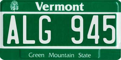 VT license plate ALG945