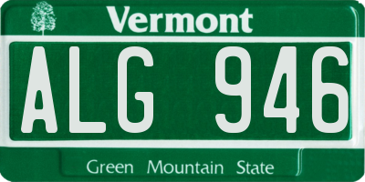 VT license plate ALG946