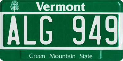 VT license plate ALG949