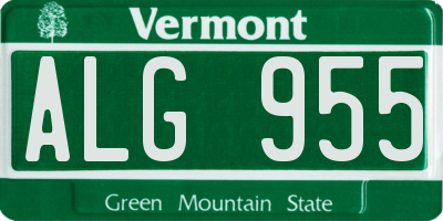 VT license plate ALG955