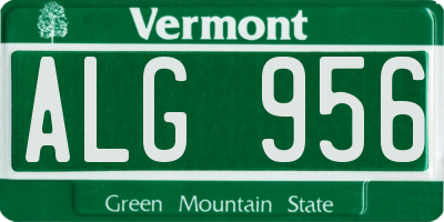 VT license plate ALG956