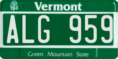 VT license plate ALG959