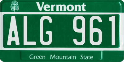 VT license plate ALG961