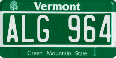 VT license plate ALG964