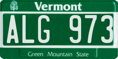 VT license plate ALG973