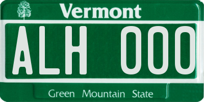 VT license plate ALH000