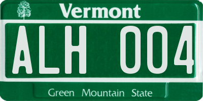 VT license plate ALH004