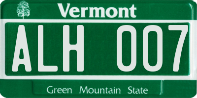 VT license plate ALH007